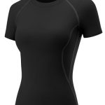 Rapbin Dames gymnastiektopje, sportshirt met korte mouw voor hardlooptraining en yoga, sneldrogend ademend T-shirt voor atletische oefeningen, Zwart, S