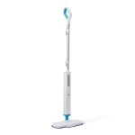 Amazon Basics Stoomdweil voor het Reinigen van Harde Vloeren met Tank van 450ml, Snoer van 6m, 3 Wasbare Pads, Wit