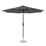 VONROC Premium Stokparasol Recanati Ø300cm – Incl. beschermhoes - Ronde parasol - Kantelbaar – UV werend doek - Grijs