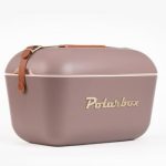 Kreher® Polar Koelbox, passieve koelbox, koeltas, retro, vintage design, van kunststof met polystyreen (Airpop), thermische isolatie (mauve, 20 liter)
