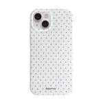 Reownest Hoesje voor iPhone 13 iPhone 14 met schattig stippenpatroon, esthetisch ontwerp, eenvoudig stijlvol zacht TPU beschermend telefoonhoesje voor iPhone 13/14 - wit
