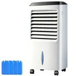 Mobiele Airco Luchtkoeler Verdampingskoeler, Stille Werking, Automatische Luchtverdeling, met 10L Watertank en 4 Koelelementen, Geschikt voor Slaapkamer, Kantoor en Gebruik Binnen of Buiten