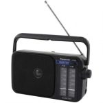 Panasonic RF-2400DEG-K draagbare radio met handvat, werkt op netstroom of batterijen, zwart