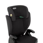 Graco Junior Maxi™ i-Size R129 kinderzitje, ca. 3,5 tot 12 jaar (100 tot 150 cm), kinderzitverhoger, armleuningen en hoofdsteun in hoogte verstelbaar, licht, met bekerhouder, zwart, middernacht