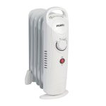Beste olieradiator Perel Olieradiator 700 W, 7 ribben, oliegevuld, elektrische verwarming, thermostaat, handvat, mobiel met wielen, energiezuinige bijverwarming voor kamers tot 15 m², wit