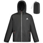 flintronic Regenjas voor heren, waterdichte heren regenjas, licht waterdicht vouwbare regenjas met capuchon, fietsregen-windbreaker, voor wandelen, hardlopen, outdoor, M