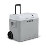 Beste elektrische koelbox IGLOO IE42 elektrische koelbox 42L – 12V en 230V – Thermo-elektrische koelbox met wielen en telescoopgreep voor auto, camper, camping en vrachtwagen – Koelt tot 20 °C onder de omgevingstemperatuur