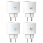 ANTELA Smart Plug 16A 3680W met Energiemeter,Slimme Stekker Compatibel met Alexa/Google Home, Voice Control, App Tuya/Smart Life, Wifi 2.4 GHz, Geen bridge benodigd, 4PC