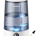 Homvana Cool Mist Bevochtiger, top-fill, slaapkamer, 3,6L, 360°, 34 uur, rustig 16 dB (SilentSpary Tech), klein, kinder- en babykamer, BPA-vrij, aromadiffuser voor planten, 7 kleuren, nachtlampje