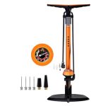 Fietsvloerpomp met meter,GOBKO-vloerfietspomp met zowel Presta- als Schrader-fietspompen Kleppen Hogedruk 160Psi Multifunctionele draagbare luchtpomp voor racefiets MTB-sportballen