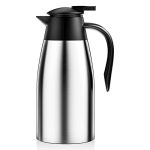 Uootach Thermoskan 2 liter, 304 roestvrij staal, geïsoleerde thermoskan, 24 uur warmte-isolatie, voor waterkokers, theepotten en koffiezetapparaten voor het warm houden van dranken (zilver)