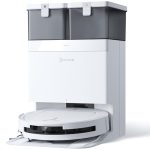 Beste dweilrobot ECOVACS DEEBOT T50 OMNI Robotstofzuiger en dweil, ultradun 81 mm, 15.000 Pa, ZeroTangle 2.0, AIVI 3D 2.0, alles-in-één OMNI-station, 75 ℃ heetwater dweilwas, hetelucht-drogend, zelf-leegmakend, wit
