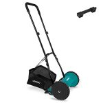 VONROC Kooimaaier – handgrasmaaier - 300mm - 4 instelbare maaihoogtes (15-25-31-35mm) incl. muurbeugel en opvangzak