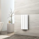 EMKE Radiator Verticaal 600x300 mm, Platte Radiator Middenaansluiting Designradiator Plat Paneelradiator Enkellaags Wandradiator Wit 233 Watt.