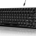 YINDIAO Ajazz AK820 Mechanisch Toetsenbord met Knop,75% ANSI-Indeling,81 Toetsen Bedraad Gamingtoetsenbord,5 Geluidsabsorberend Schuim,Hot-Swappable,Rode Schakelaar,Ijswit Licht,voor PC,MAC (Zwart)
