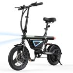 iScooter 14" Opvouwbare Elektrische Fiets, 432Wh Batterij, 30-50KM Bereik, 250W Motor, Elektrische Fiets voor Volwassenen en Tieners, 120kg Laadvermogen, Inclusief App, Drie Instelbare Snelheden 10/15