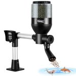 Beste koi voerautomaat hygger Voederautomaat voor de vijver, groot programmeerbare visvoederautomaat voor buiten met LCD-displaycontroller, automatische visvoederdispenser 5,5 liter visvoeder vijver koi voor weekendvakantie