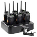 Beste 27MC bakkie Retevis RT27 Walkie Talkie met 6-weg Lader, PMR446 Professionele Vergunningsvrije Portofoon, 16 Kanalen CTCSS/DCS VOX, Walkie-talkie voor Scholen, Grote bedrijven of Evenementen(6 Stuks, Zwart)