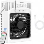 XTTANK 1200ml Mobiele Airconditioner met Afstandsbediening, 5 in 1 Mobiel Airkoelsysteem, 3 Snelheden, 3 Nevelstanden, 7 Kleuren Licht, 2-8H Timer, Mini Airconditioner voor Kamer/Kantoor