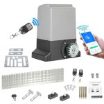 Ansobea Schuifdeuroperator 550 W met afstandsbediening, garagedeuropener, wifi, met app, voor schuifpoort, tot 1200 kg of 12 m
