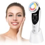 Beste huidverjongingsapparaat AOGOE Gezichtsmassageapparaat Tegen Rimpels, 8-in-1 Gezichtsmassageapparaat, EMS-gezichtsapparaat met EMS-microstroom, Stimulator Gezichtswarmte Trillingen Lichttherapie Antirimpel Anti-veroudering