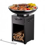 Big Horn Outdoors Plancha Grill, Vuurkom met 60 cm roestvrijstalen Teppanyaki en BBQ-Grillplaat, Buitenkeuken voor Tuinfeest, Camping Kookbuiten