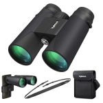 Kylietech Verrekijker 12x42 HD Compacte Verrekijker Waterdicht voor Vogels Kijken, Wandelen, Jagen, Sightseeing, FMC-Lensverrekijker incl. Draagtas, Draagriem en Smartphone-Adapter