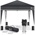 tillvex Paviljoen, 3 x 3 m, waterdicht, pop-upvouwtent, in hoogte verstelbaar, tuintent, uv-bescherming 50+, partytent met tas (antraciet)