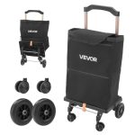VEVOR Opvouwbare boodschappentrolley met 4 wielen en afneembare tas, zwart