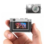 Rollei Mini-digitale camera, vintage, zwart, 1080p FHD, kleine retro digitale camera met 0,96 inch kleurenscherm, 2 MP duimcamera, compacte fotocamera met flitser en opname, mini-digitale camera