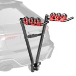 Wiltec fietsdrager voor 3 fietsen max. 45 kg, stalen fietsendrager voor op de trekhaak, fietshouder voor aanhangerkoppeling, fietsrek voor auto's