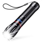 Blukar Oplaadbare Led-Zaklamp, 2000L Superheldere Zaklamp van Aluminium met 5 Verlichtingsmodi, Waterdichte Zaklantaarn met Verstelbare Focus voor Kamperen, Wandelen, Noodgevallen enz.