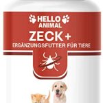 Hello Animal ZECK+ persen voor honden en katten, tekentabletten voor honden, natuurlijke formule, zonder kunstmatige toevoegingen, 60 persen, toevoegingsmiddel voor dieren