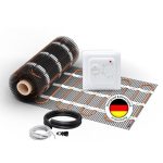 Elektrische vloerverwarming voor tegels: tweeaderige verwarmingsmat WARMON Ultra 200 W/m² incl. thermostaat met vloersensor, thermostaat: , matgrootte: 1,5 m²
