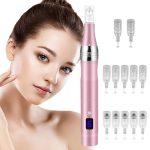 Beste microneedling pen Vicloon Professionele Draadloze Microneedling Pen, Elektrische Pen met LCD, Huidverzorgingsset voor Anti-aging, Acne-littekens, Rimpels met 5 Stuks 36Pin & 5 Stuks 12Pin & 2 Stuks Nano, Roze
