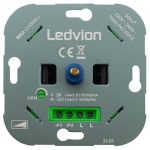 Ledvion - LED Dimmer, LED 0–150 W/Halogeen 10–300 W, 220–240 V, Zonder afdekking, Fase Afsnijding, Inbouw Draaidimmer, Wandschakelaar, LED draaiknopdimmer