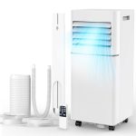 Electactic Mobiele airconditioner, 10.000 BTU, stil voor slaapkamer, kantoor en kleine kamers, 3-in-1 koeling, luchtontvochtiger en ventilator, automatische verdamping, 2 snelheden