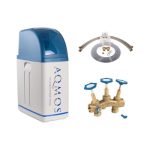 Aqmos R2D2-32 waterontharder met aansluitset en montageblok, voor huishoudens tot 5 personen, waterontharder voor zacht water