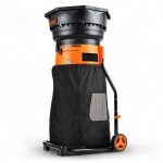 SuperHandy Elektrische bladloze mulcher en hakselaar voor tuinbladeren, motor van 1800 W, trechter, 16:1 mulchverhouding, 80 liter verzamelzak, 8,5 kg, lichtgewicht constructie