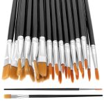 Prasacco 30 stuks verfpenselen set, kleine penselen, platte en ronde puntige penselen, set, nylon haarborstels, acrylverf, penselen, voor kinderen, voor acryl, olie, aquarel, schilderen