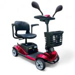 Elektrische scooter met 4 wielen voor senioren en volwassenen, compacte seniorenmobiel voor op reis, met led-koplamp en afneembare mand