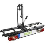 EUFAB 12010LAS fietsendrager POKER-F, geschikt voor e-bike, volledig voorgemonteerd, diefstalbeveiliging, voor 2 fietsen, voor trekhaak