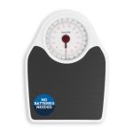 Salter 145 BKDR Doctor Style Mechanical Bathroom Scale, Fitness Scale, 150KG Maximum Capacity, Large Platform, Full View Dial, No Batteries Required, Accurate Weighing in kg, st and lbs, White/Black