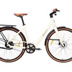 SachsenRAD Urban City E-bike C3F marmerwit met riemaandrijving, koppelsensor, ultralicht slechts 16 kg, 27,5 inch citybike stuur, volledig geïntegreerd, modern lcd-dash-display