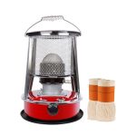 Beste petroleumkachel Perel Mobiele petroleumkachel 2600W met lont/wiek + 2 reserve, draagbare oliekachel voor buiten camping tent, 4.6L tank, 18 uur brandtijd, zuinige kerosine bijverwarming zonder stroom, noodkachel