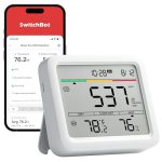 Beste CO2 meter SwitchBot Binnenluchtkwaliteitsmeters CO2 Detector, Temperatuur- en Luchtvochtigheidsmonitor met App, Bluetooth Luchtkwaliteitsmeter voor Thuis, SwitchBot Hub is vereist voor Wi-Fi-verbinding
