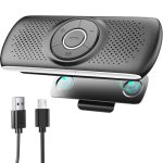 Handsfree Carkit Bluetooth 5.0 met Clip, TF-Kaartsleuf, Geïntegreerde Microfoon, Ondersteuning voor Siri & Google Assistant, voor Muziek, GPS, Telefoon