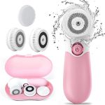 Beste elektrische gezichtsreiniger TOUCHBeauty Gezichtsreinigingsborstel, elektrische gezichtsexfoliërende massageborstel met 3 reinigingskoppen en 2 instelbare snelheden, voor diepe reiniging, verwijdering van mee-eters,