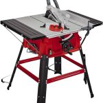 Einhell-tafelzaag TC-TS 2025/2 U, max. 2000 watt, verstelling hoogte/helling van het precisiezaagblad, scheuraanslag, hoekaanslag +/- 60 °, contactvlak links/rechts, Rood, Zilver