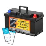 FEENCE LiFePO4 170 Ah Bluetooth, lithium batterij 12 V 170 Ah met BMS lage temperatuurbescherming en max. 15000 cycli, 2176 Wh autoaccu voor camper, boot, zonnepaneel